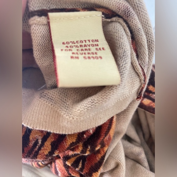 Reba XL Animal Print Cowl Neck Dillards Lightweight Sweater - Picture 5 of 6